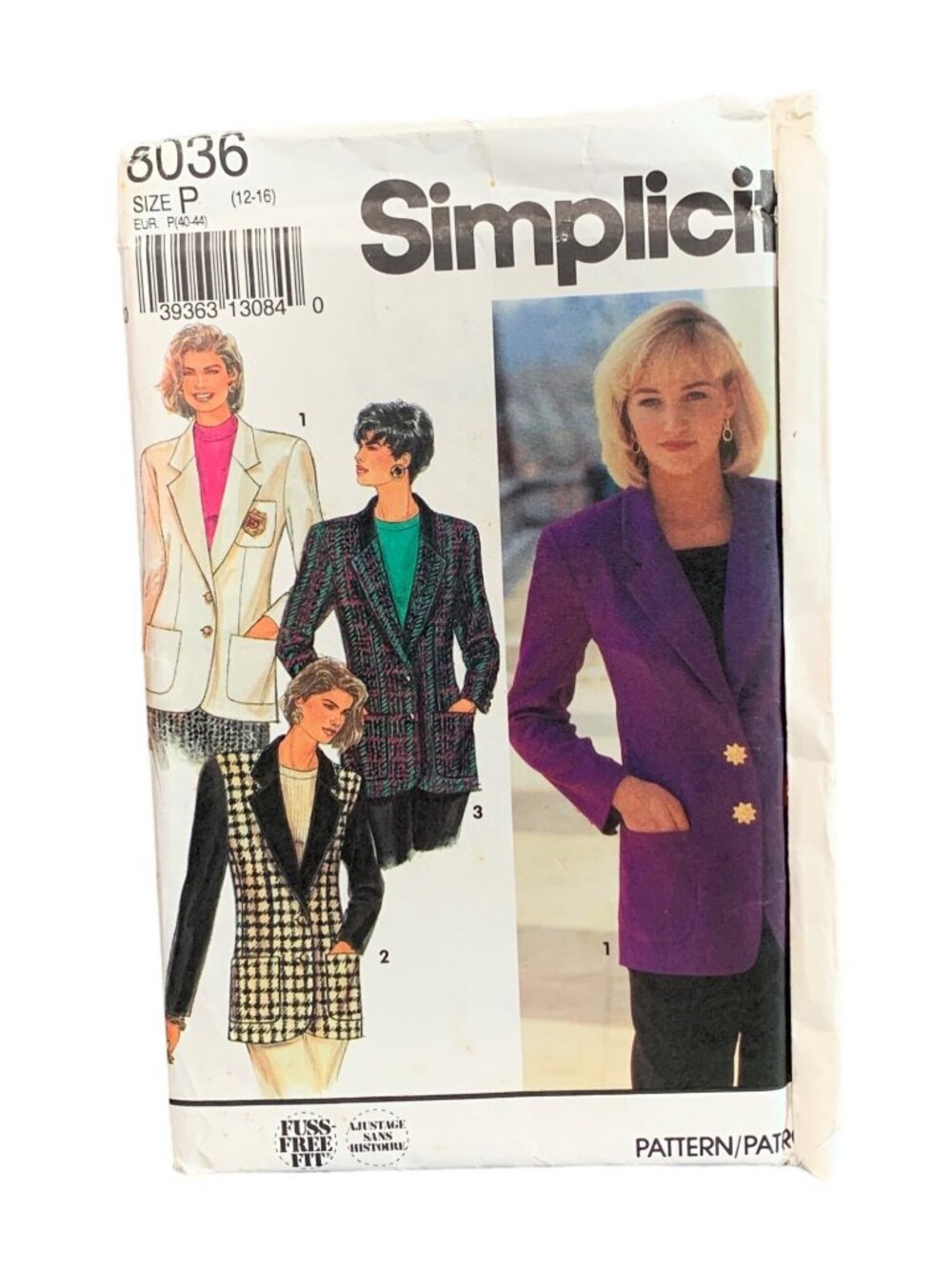 Vintage Simplicity Womens Jacket Sewing Pattern 8036 Size 12-14-16 Uncut